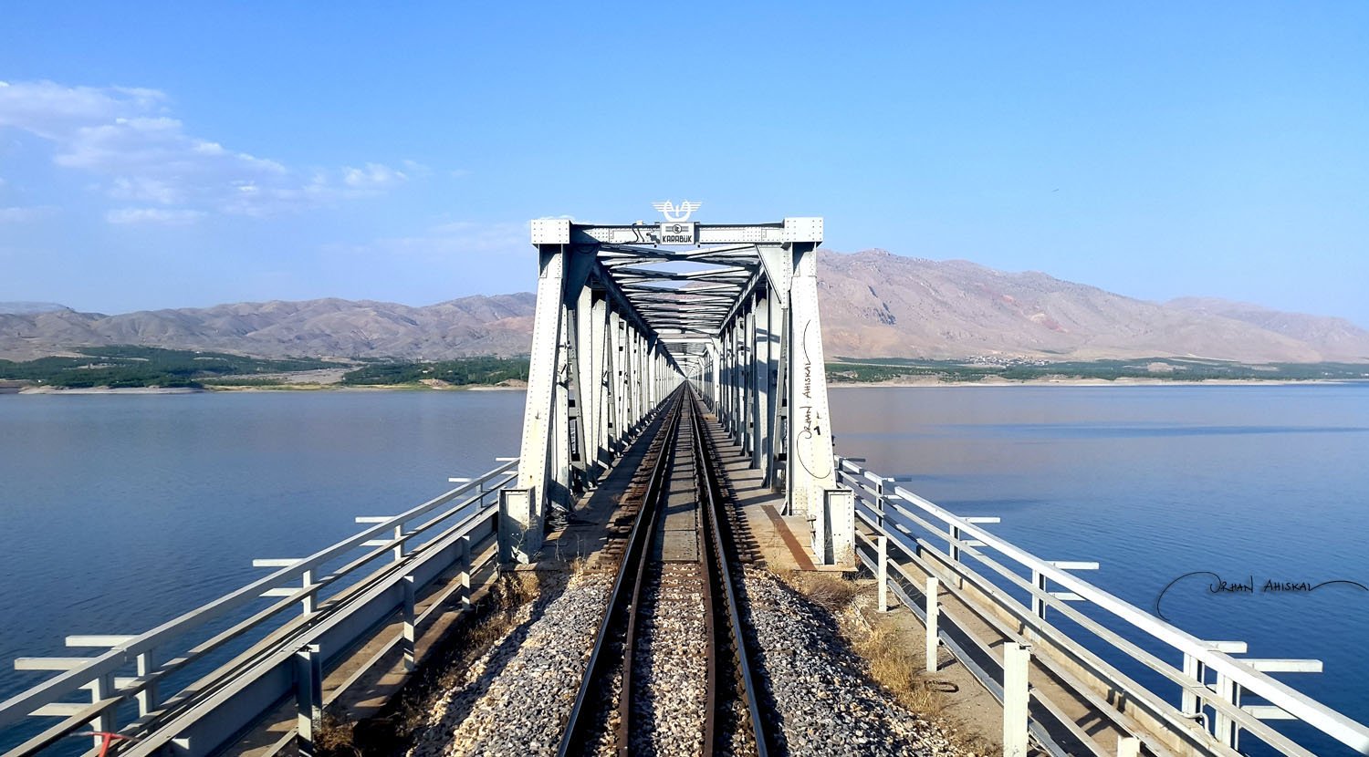 Rail bridge on Karakaya Dam lake, near Malatya. Photo: Orhan Ahıskal