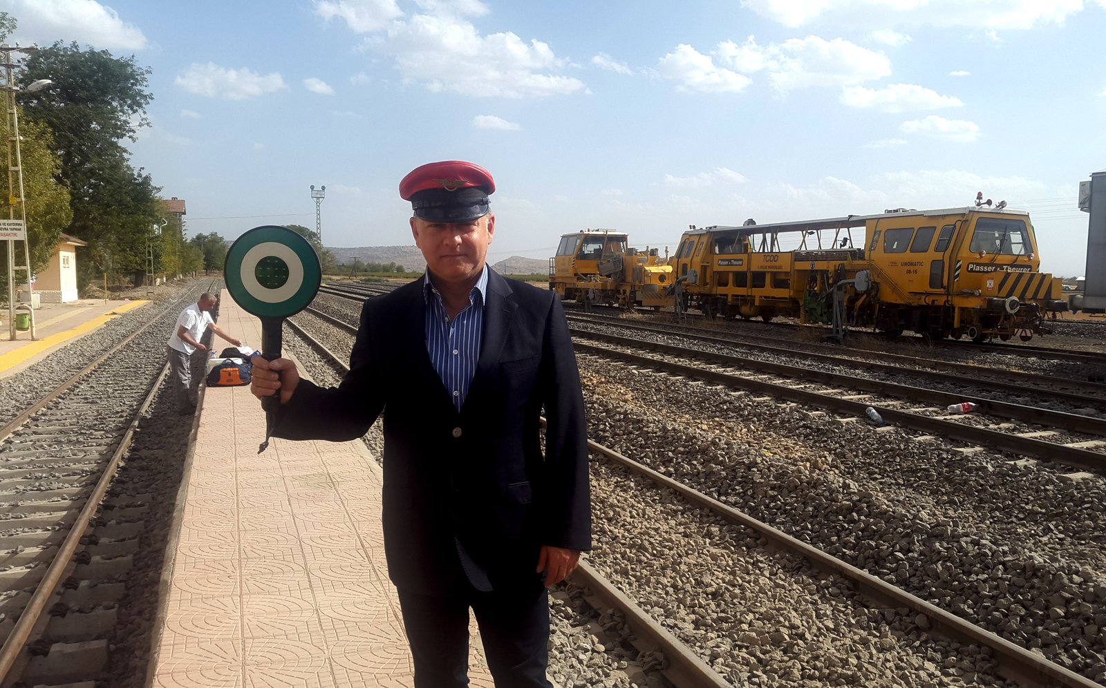 Pretend train conductor! at Ergani, Diyarbakır Province